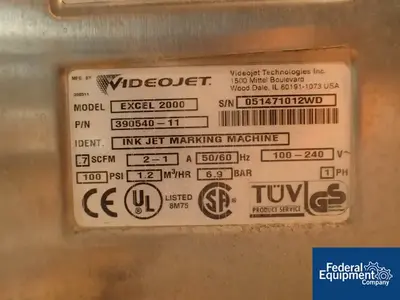 USED Videojet Video Jet Coder, Model 2000