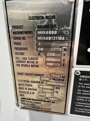 USED 2013 MORI SEIKI NHX4000