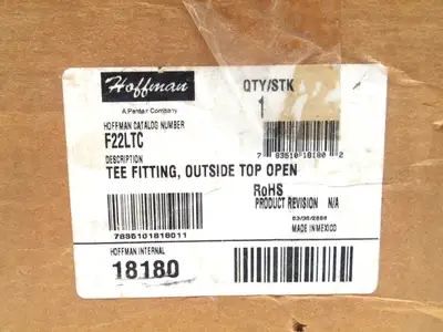 New | in-Stock Hoffman 18180 Tee Fitting Outside Top Open Electrical Wire Electrical Fittings Michigan US | Maverick Industrial Sales #1401785