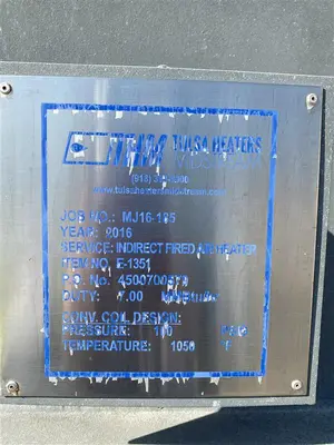 USED 2016 TULSA HEATERS MIDSTREAM MJ16-185