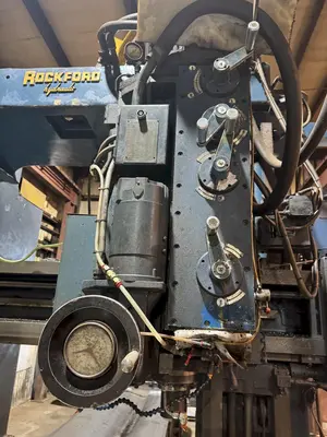 15 HP 68" X 168" ROCKFORD DOUBLE SIDED PLANER MILL. STOCK # 1214225