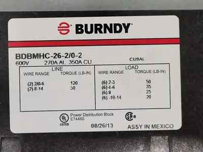 USED 2013 BURNDY BDBMHC-26-2/0-2