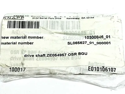 ZE054957 | Knapp  OSR BGU Drive Shaft 10300846_01 SL065627_01_000001 - New Other