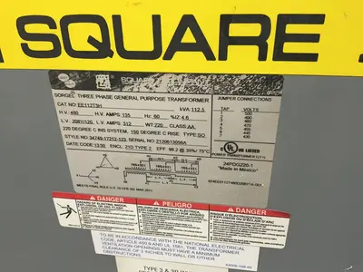 Used SQUARE D EE112T3H Distribution Transformers Ohio US | HGR 24 #1316135
