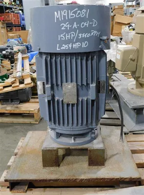15HP 3550RPM GE Vertical Motor 5KS25AST111 EOK Damaged Motor End Used