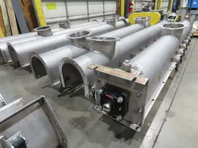 BW Sinclair 10" Screw Conveyor Food Grade Dry Bulk Feeder 3PH Belt Drive 128'