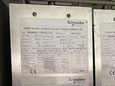 USED SCHNEIDER TRANSFO 1250 KVA