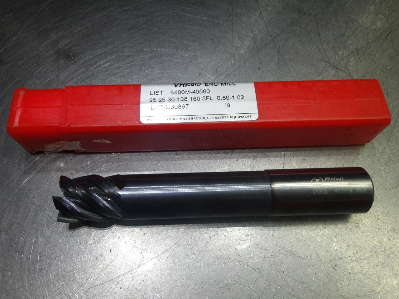 Minicut/VHIcarb 25mm 5 Flute Carbide CR Endmill 1.02mm R 6400M-40560 (LOC3382)