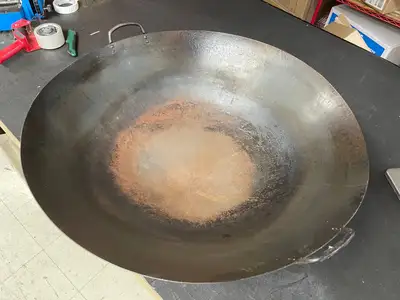 Used Falcon Restaurant Supply Used 28" X 9" Commercial Carbon Steel Restaurant Wok with Handles. Pans Illinois US | Falcon Restaurant Supply #1376102
