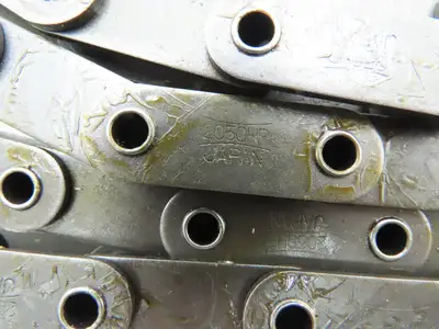 C-2050 Double Pitch Hollow Pin Roller Chain Conveyer 1.25" 10 Ft Length