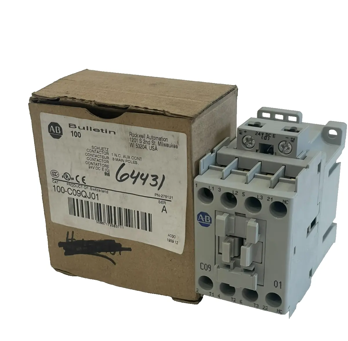 NEW ALLEN BRADLEY 100-C09QJ01 CONTACTOR SER. A 100C09QJ01