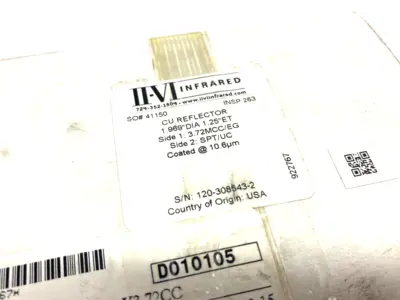 NEW II-VI INFRARED CU REFLECTOR 1.969" DIA. 1.25" ET 3.72MCC/EG, SPT/UC