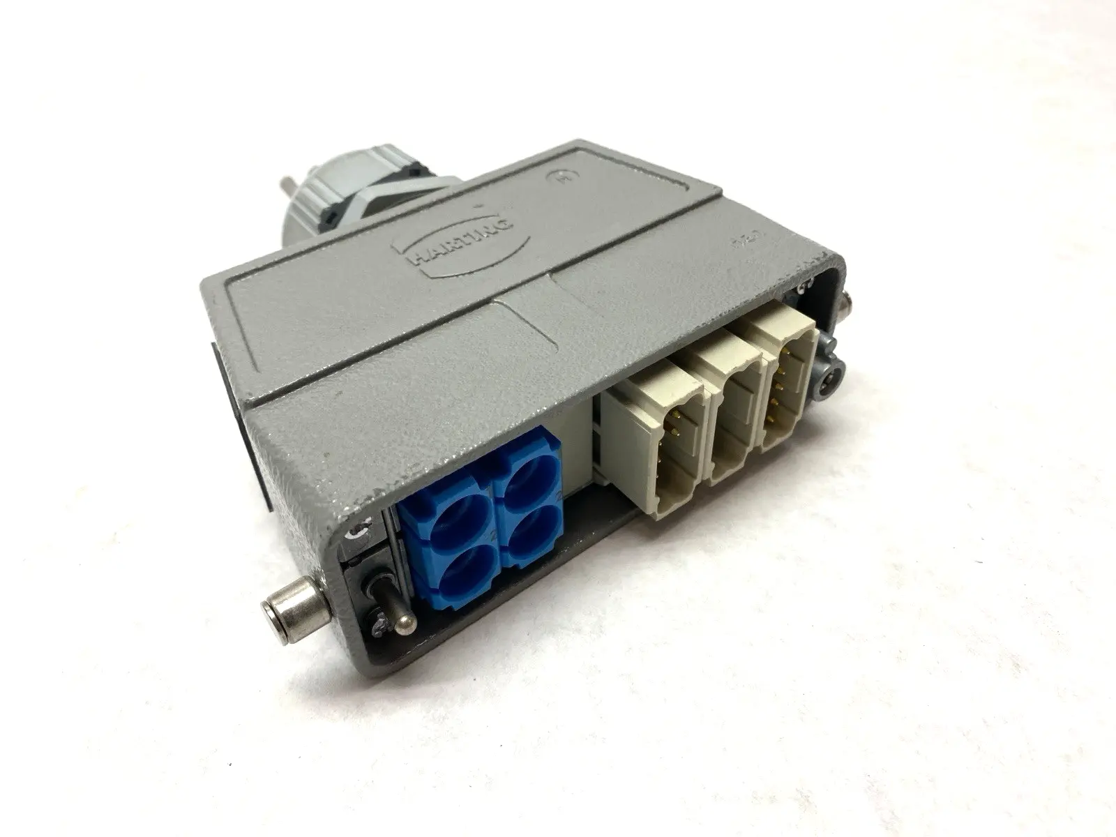 USED HARTING HOOD CONNECTOR ASSEMBLY W/ 3X 09140123001 & 2X 09140024501