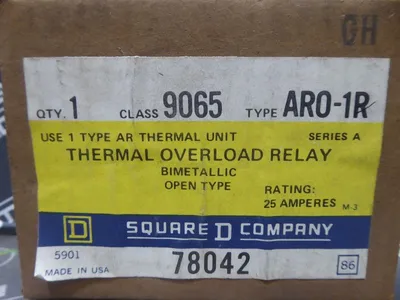 Square D 9065AR0-1R Thermal Overload Relay Ser. A 25A Open Type New NIB