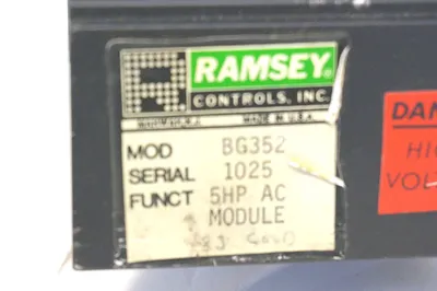 RAMSEY CONTROLS BG352 AC MODULE