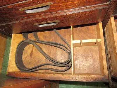 5794-385 Antique American Watch Tool Co. Watchmaker’s Lathe with Wood Enclosure