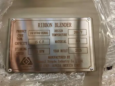 New | in-Stock 2025 HONGDA 15 CUFT Ribbon Blenders | Hongda America Corp #1207506
