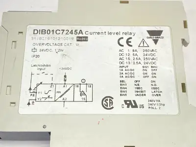 DIB01C7245A | Carlo Gavazzi  Current Level Relay 0.1-5A - Used
