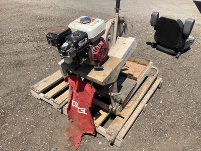 EDCO gas powered block saw model GMS14A-55H, no blade, Honda gas engine with recoil start, takes a 1...