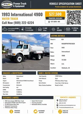 Used 1993 INTERNATIONAL 4900 Dump trucks California US | Lillo Machinery #1542398