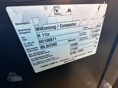 Used 2016 HAMM H11IX Single Drum Rollers South Carolina US | Palmetto Machinery #1489157