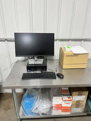 Shimadzu GCMS with AOC-30i Headspace Sampler, Pump, Computer, and Testing Supplies