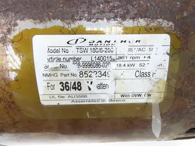 Danaher Controls TSW 180/6-200 Hyster Forklift E60Z Traction Motor 36/48V 961RPM