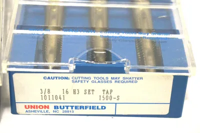6 NEW UNION BUTTERFIELD 1011041 3/8" TAP SET 1500-S
