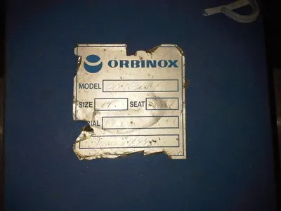 Orbinox 10"-150 knife gate valve, hand wheel operated