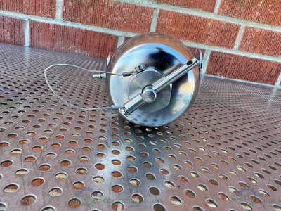 USED GEMU 9650 STAINLESS STEEL PNEUMATIC DIAPHRAGM VALVE WITH/ 1" SANITARY FITTING