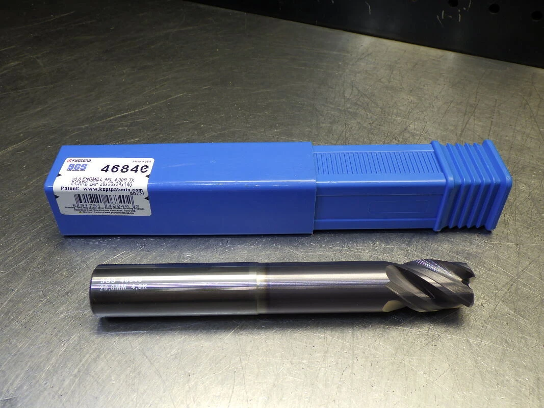 Kyocera / SGS 20mm 4 Flute Carbide Cr Endmill 20mm Shank  4mm R 46840 (LOC2939B)