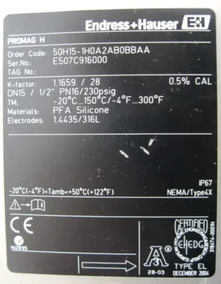 USED Endress+Hauser 50H15-1H0A2AB0BBAA