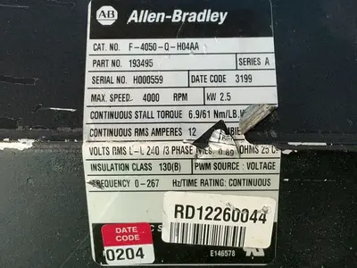 Used ALLENBRADLEY F4050QH04AA Motors (misc) Ohio US | HGR 24 #1325379