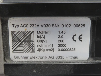 Used BRUNNER _UNKNOWN_ Servo Motors | OCO Industrial #1613385