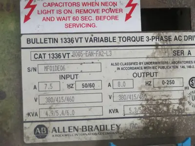 Used ALLEN BRADLEY 1336 VT-B005-EAN-FA2-L3 AC Drive Control Module Texas US | Aucto #1307009
