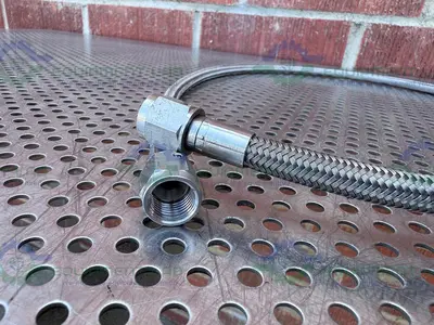 Unbranded 44" Stainless Steel Braided Hose w/ 1/2" NPT Fittings