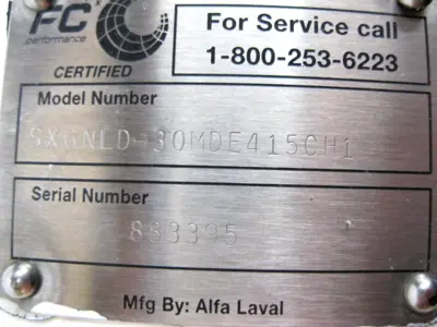USED Alfa Laval SX6NLD-30MDE415CH1