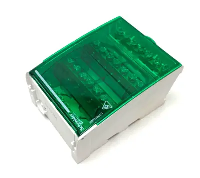 USED SCHNEIDER ELECTRIC LINERGY DS SCREW DISTRIBUTION BLOCK, 4-POLE 100A
