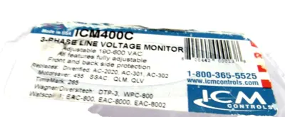 NEW ICM CONTROLS ICM400 3 PHASE VOLTAGE MONITOR