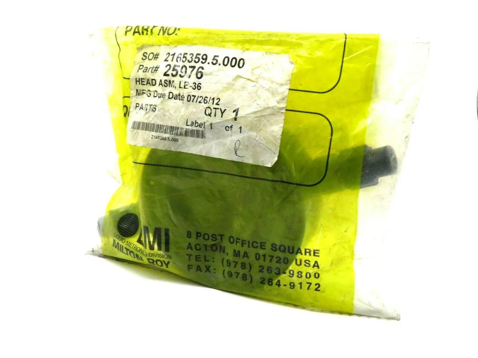 NEW SEALED BAG LMI LIQUID METRONICS 25976 HEAD ASM, LE-36