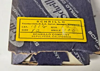 Schrillo 1/2" High Speed Steel Countersink 100 Degree #1016 USA Lot of 3