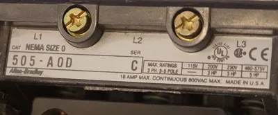 NEW ALLEN BRADLEY 505-A0D SER. C REVERSING STARTER 200V, 3HP, 505A0D