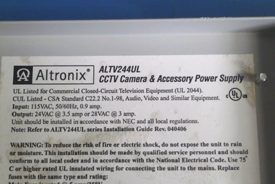 USED Altronix CCTV CAMERA & ACCESSORY POWER SUPPLY