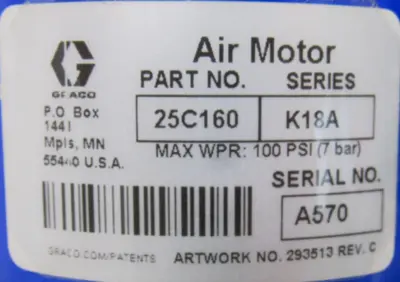 NEW GRACO 17S257 PUMP 25C160