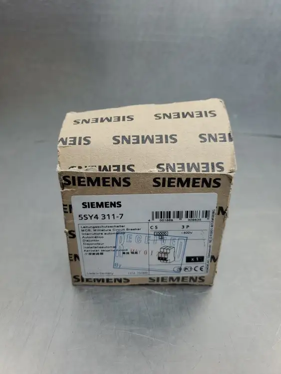 Used Siemens 5SY4 311-7 MCB C5 Circuit Breaker, 5A, 3P, 400VAC Circuit Breakers South Carolina US | Palmetto Automation #1150406
