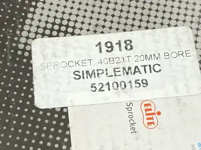 New | in-Stock Simplimatic Sprocket 20mm Bore 40B21T Parts & Accessories (Material Handling) Michigan US | Maverick Industrial Sales #1400786