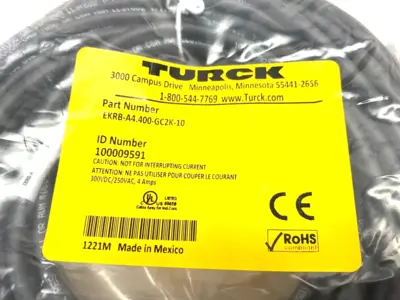 NEW TURCK ACTUATOR AND SENSOR CORDSET SINGLE ENDED