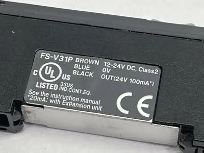 FS-V31P | Keyence  Fiber Amplifier Main Unit Male M8 3-Pin 72" Cable NO COVER - Used