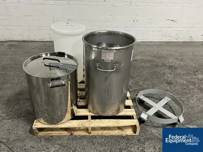 Unknown Assorted Plastic and Stainless Steel Tanks