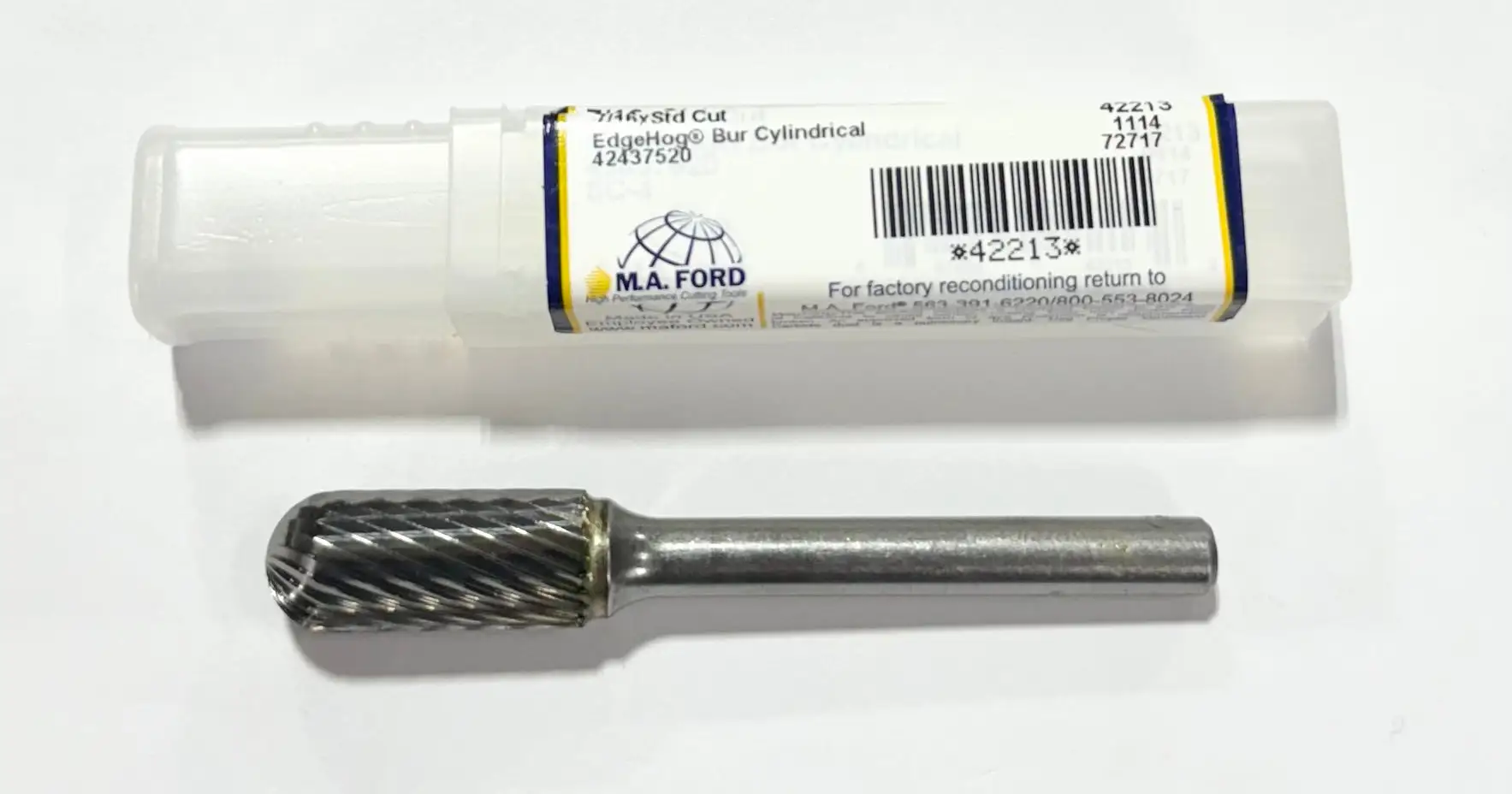 mm j KK 7 mm/16" Carbide Burr Cylindrical Radius End 1/4" Shank SC-4 USA Made